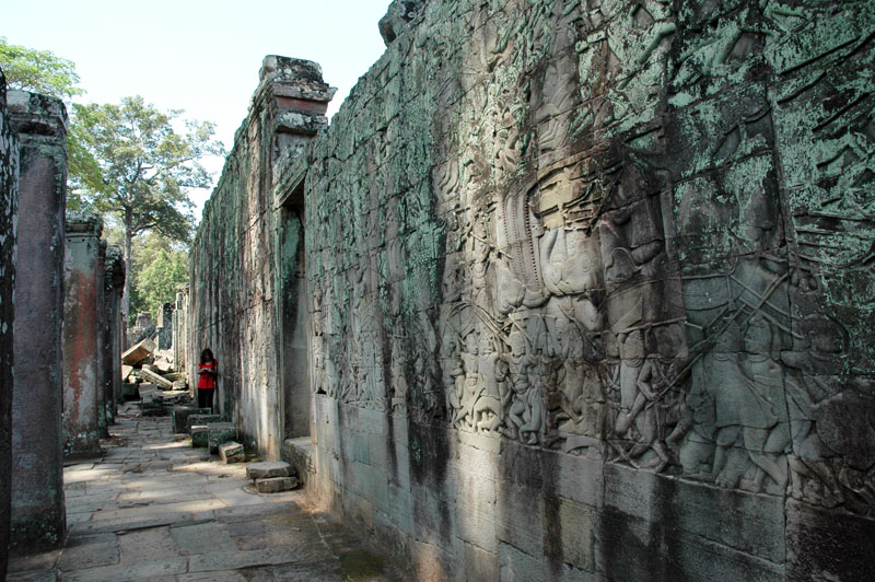 Carvings, like all Angkor treasures are exposed to tourists and annual monsoon rains.